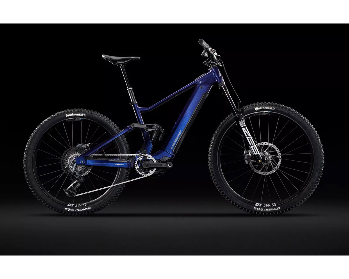 VTT électrique tout suspendu Unisexe OVERVOLT AM 10.8 Bleu Hexagonal