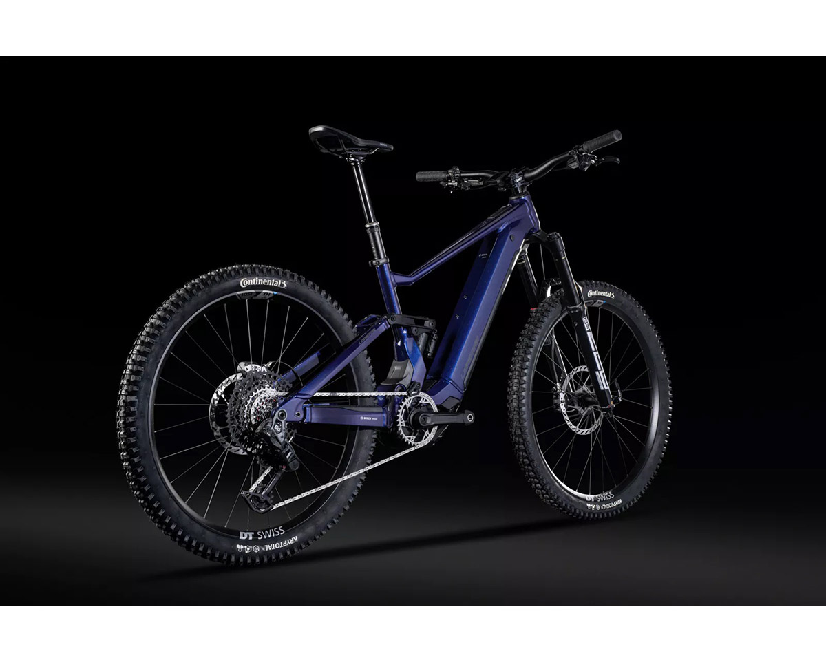 VTT électrique tout suspendu Unisexe OVERVOLT AM 10.8 Bleu Hexagonal
