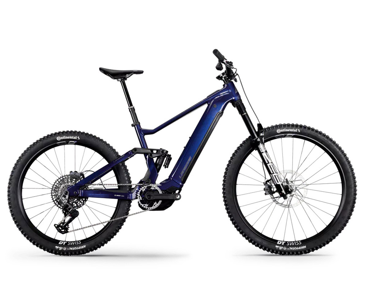VTT électrique tout suspendu Unisexe OVERVOLT AM 10.8 Bleu Hexagonal
